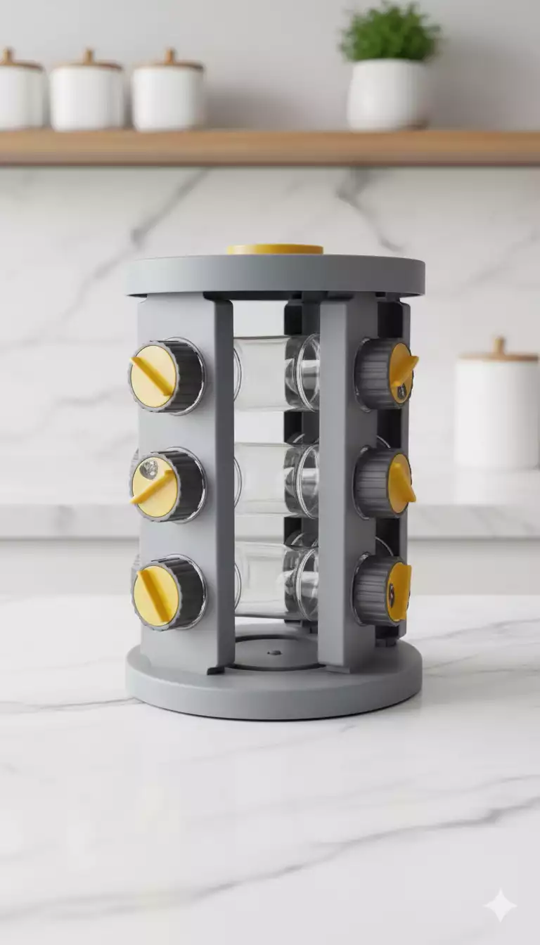 حامل توابل دوار من البلاستيك 12pcs