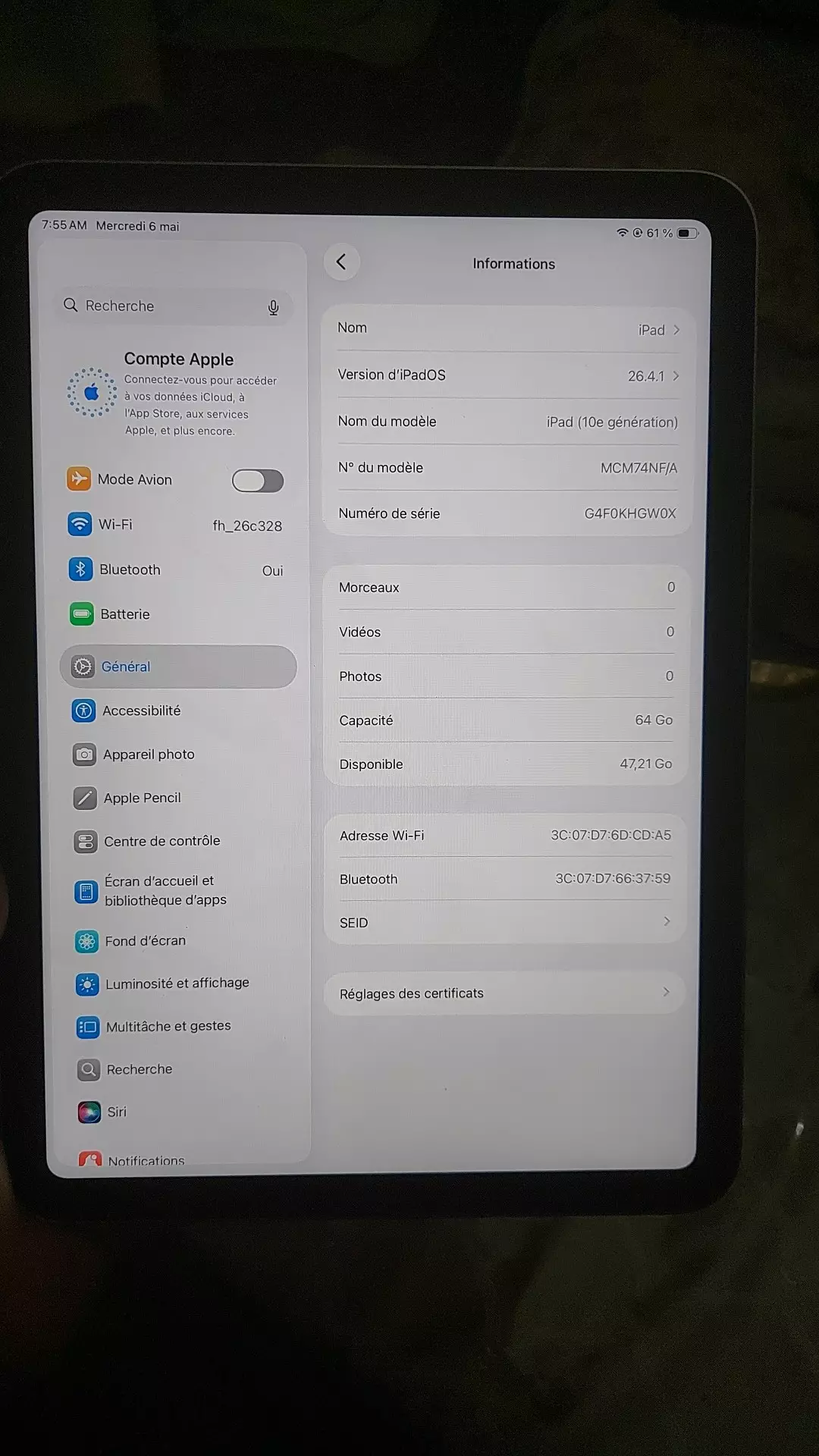 Ipad 10em genration